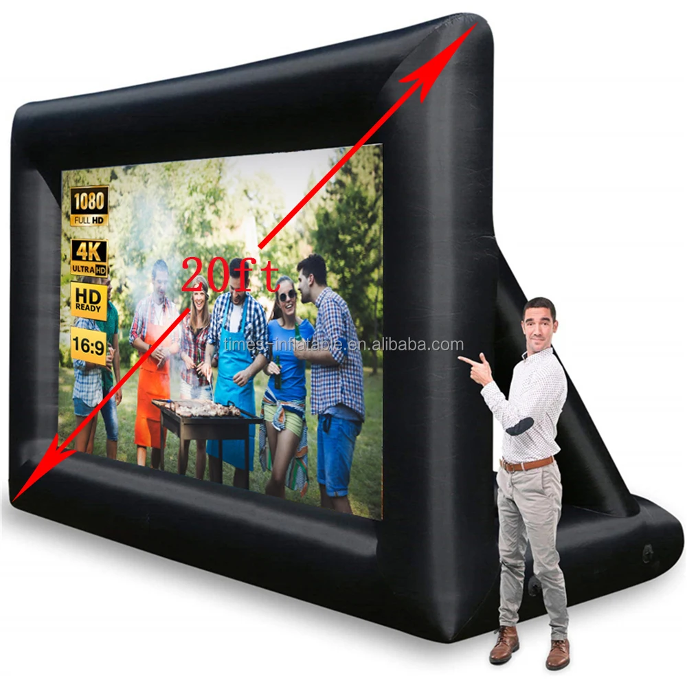 16:9 20Feet Wholesale Movie Screens Rear Projection Cinema Inflatable Screen