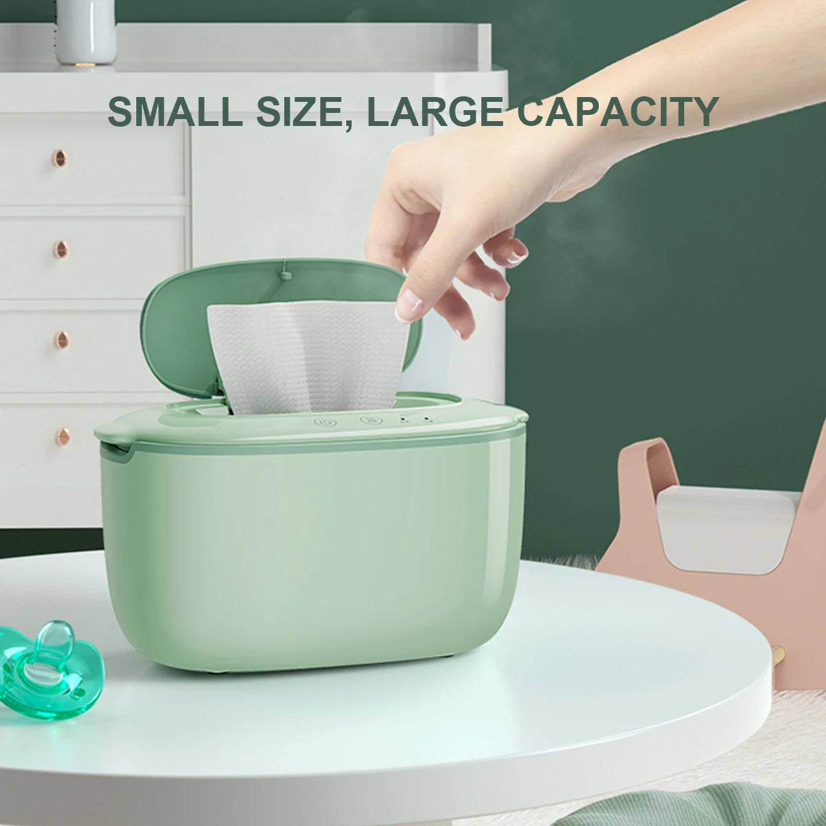 
High Quality Portable Baby Wipe Warmer and Dispenser, 18W Energy Saving Smart Constant temperature Wet Wipe Warmer 