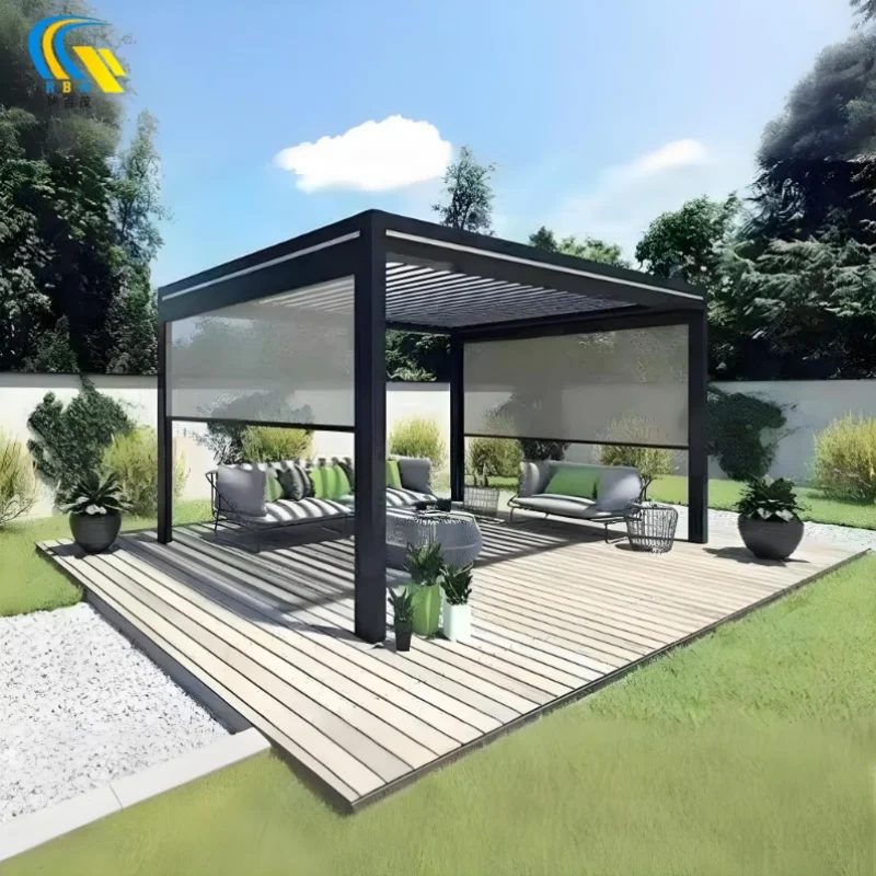 LED Light Waterproof Louver Garden Pergola with Aluminum Profile Outdoor Arches Arbours 175 type Pergolas