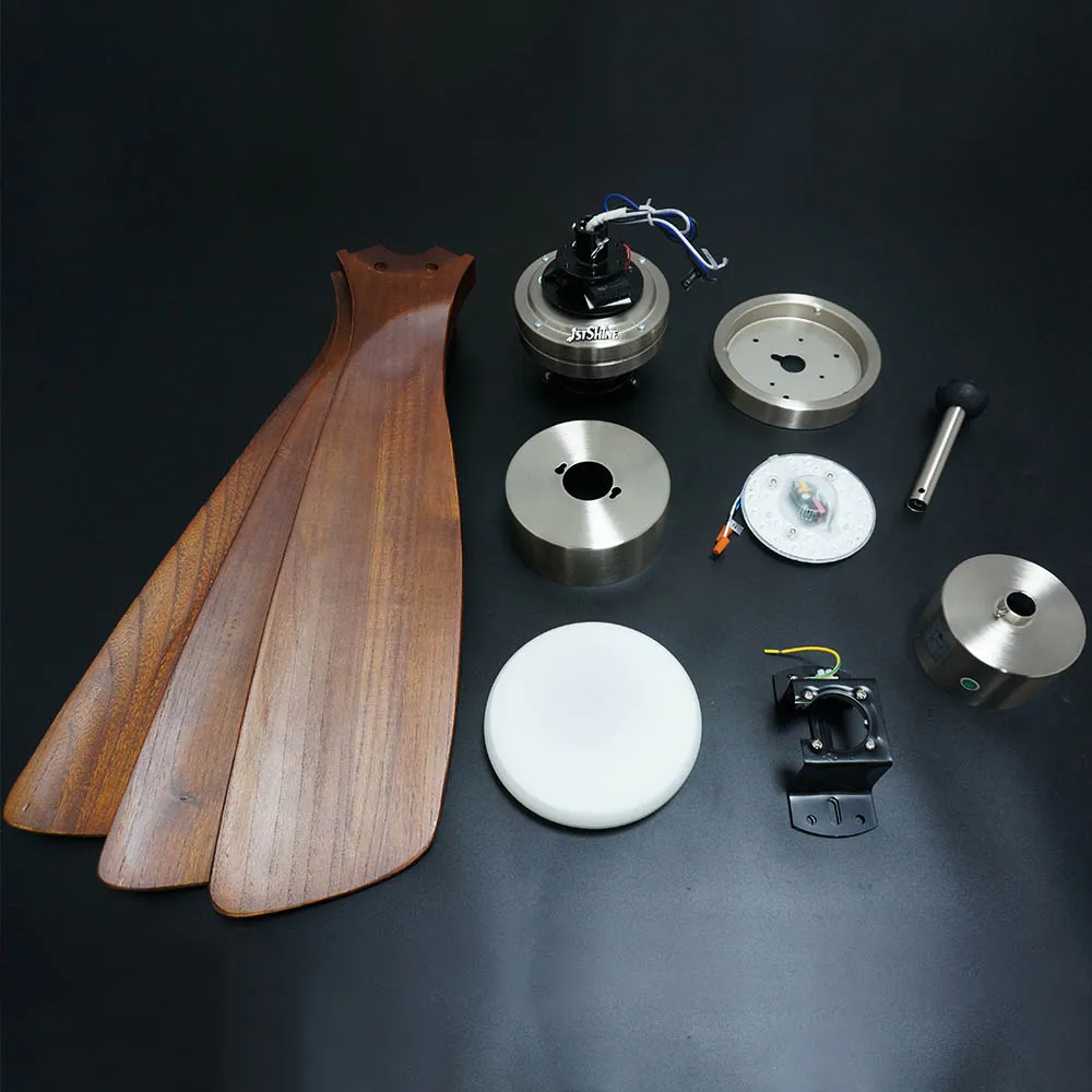 1stshine european style modern ceiling decoration 52 inch dc motor 3 wood blade led light ceiling fan