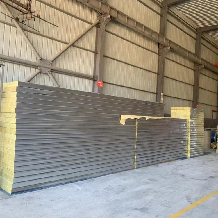 Customized CN;SHN Rock Wool Sandwich Clean Room Wall Panel Fireproof Aluminum Wall Panel Steel Building Hotel PU Mineral Wool