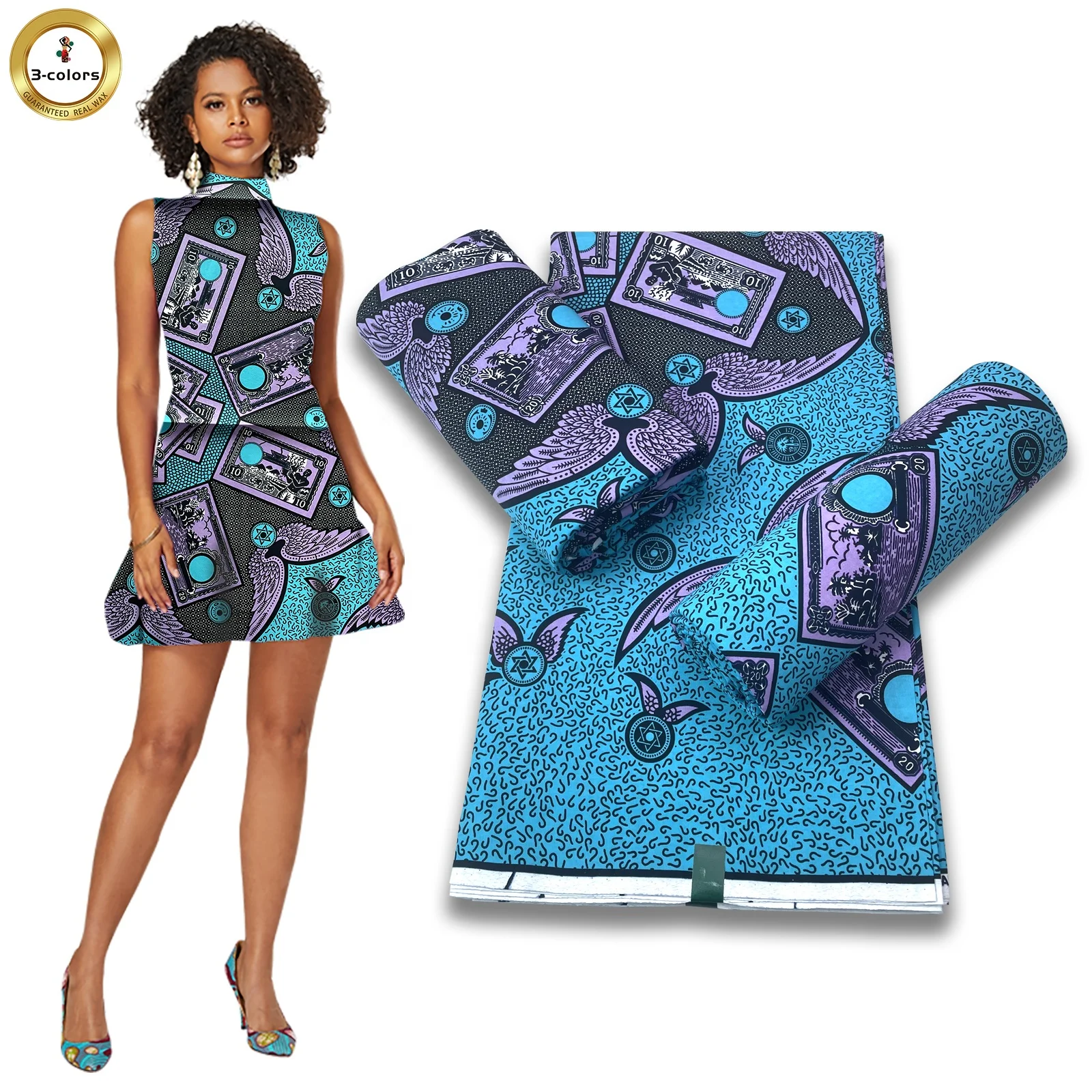 New Customized Soft Combed 100% Cotton African Badges Wax Fabric For Garment