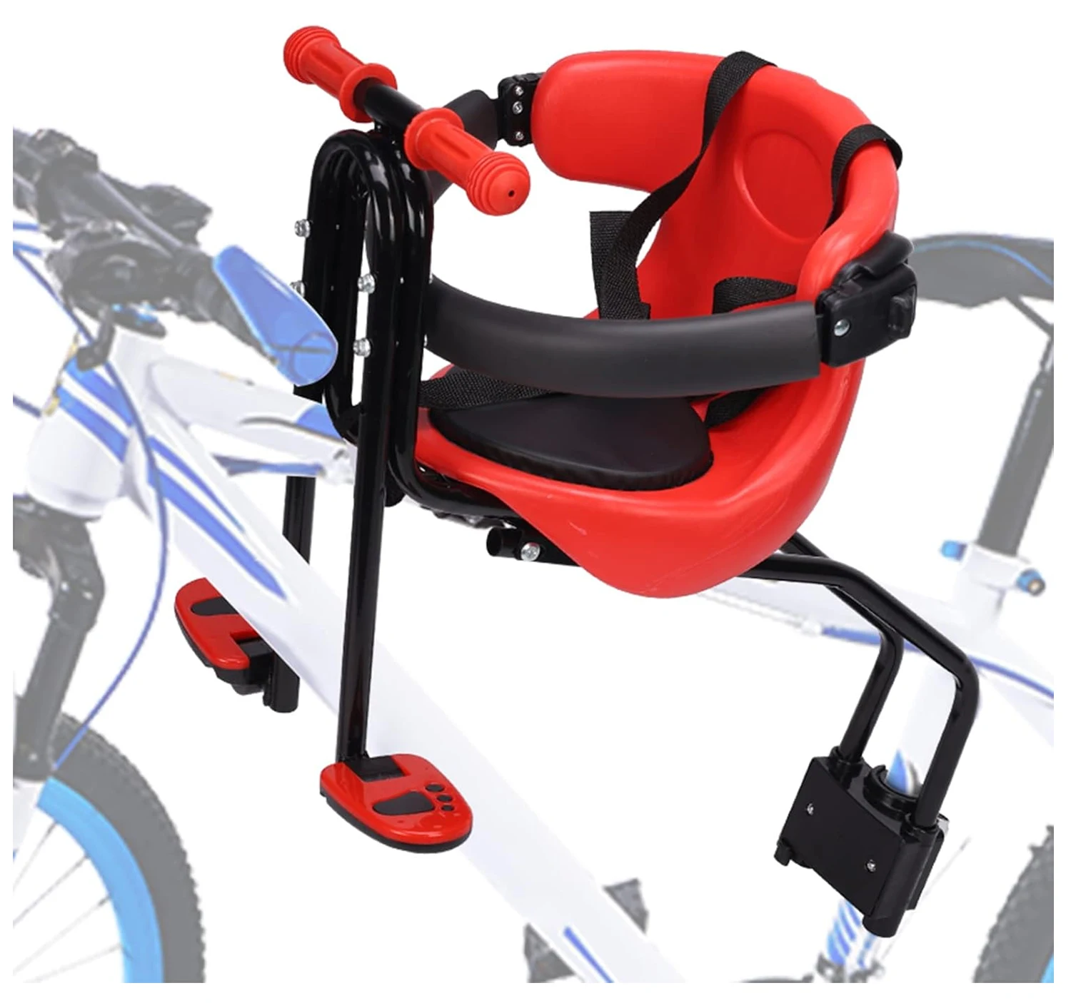 Red Baby Bike Belt Handrail Pedal Chair Compatible With Adult Bike Kid Backrest Seat For MTB Bicycle