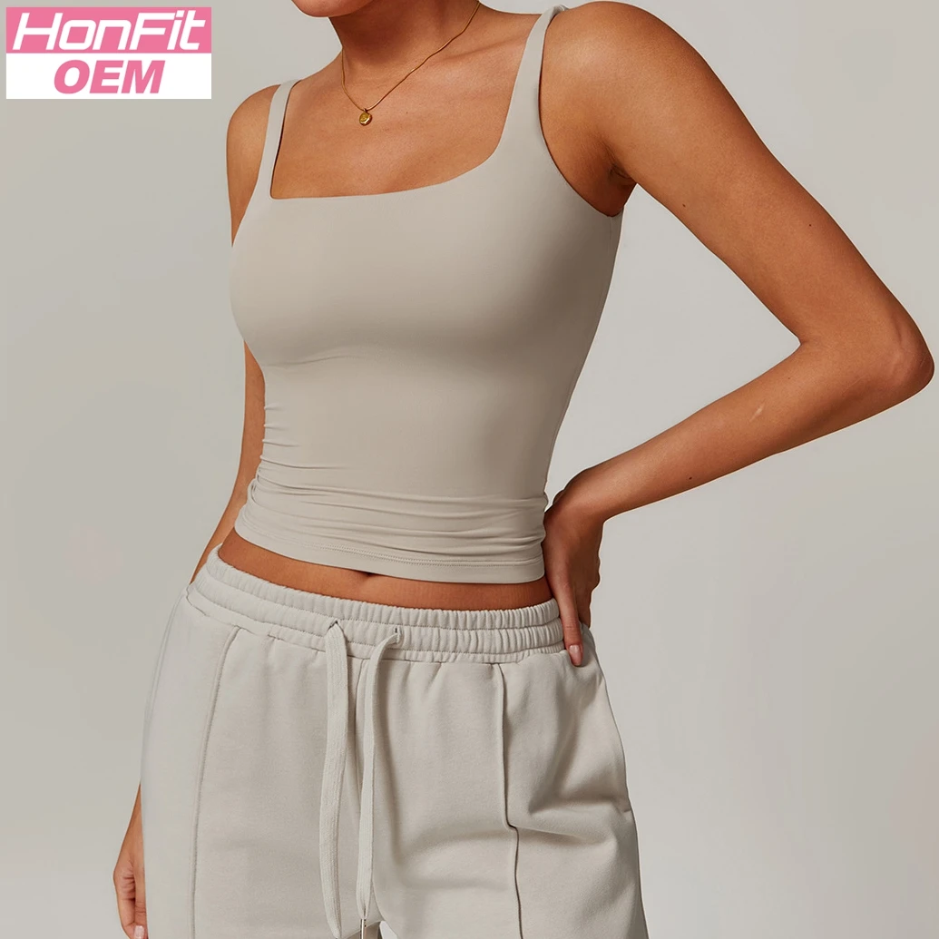 Ladies sportswear fitness yoga singlets casual sleeveless tshirts custom logo women sexy cropped tank tops