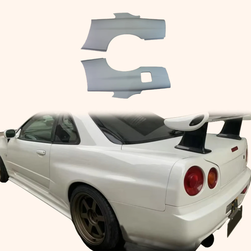 Car Body Kit Rear Side Fender Flare For Nissan Skyline R34 (GTR only) OE Style Fiberglass FRP Unpaint Rear Fender