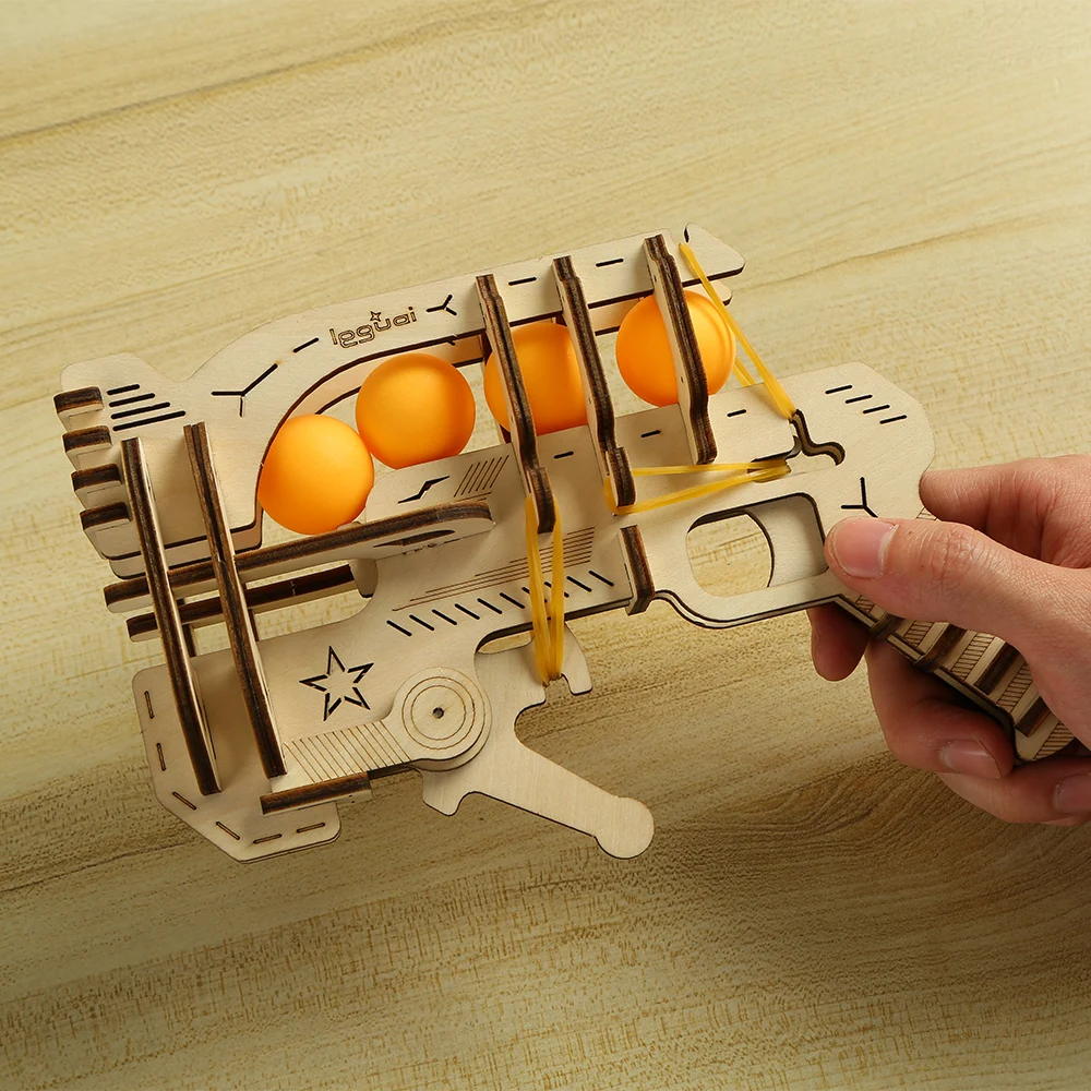 Amazon supplier New 3D Laser Cut Assemble puzzle gun model toy wooden toy puzzle 3D Gun Puzzle