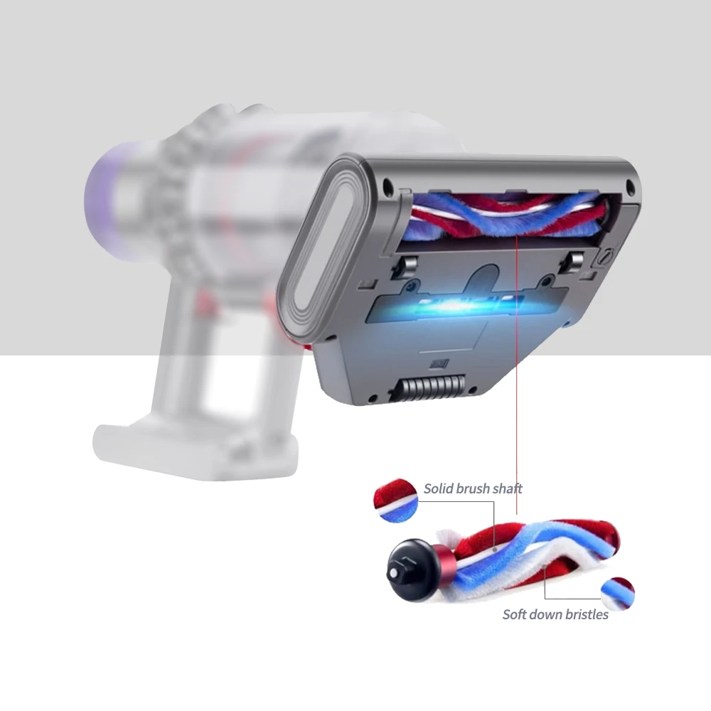 Replacement Electric Dust Mite Removal Brush Head for Dysons V11 V10 V8 V7 Vacuum Cleaner UV Mop Accessories