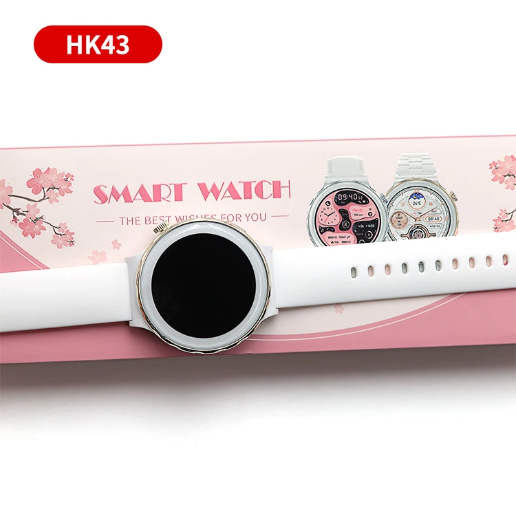 Hk43 1.32 Inch Round Smart Watch NFC BT Call Heart Rate Wireless Charging Sports Watches Bracelet Women Custom Dial Smartwatch
