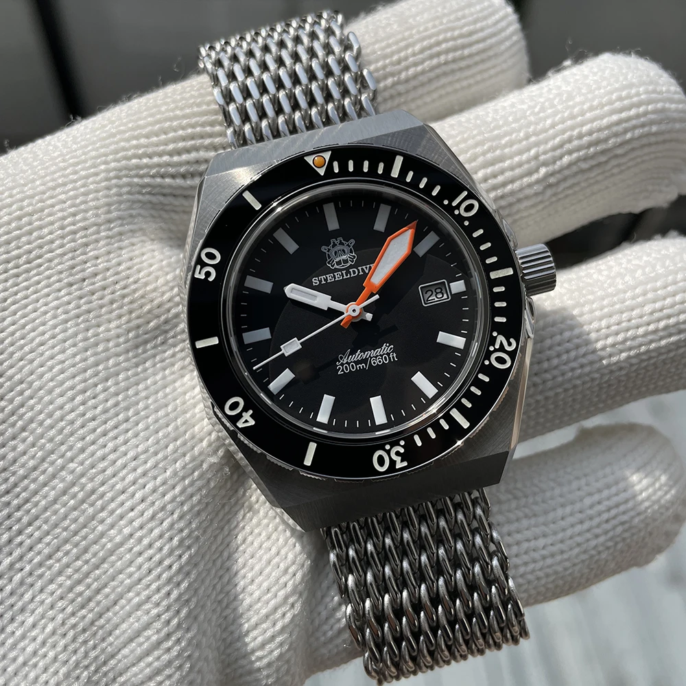 STEELDIVE Brand SD1963 New Arrival 42MM Case BGW9 Luminous Ceramic Bezel 200M Waterproof NH35 Automatic Mens Diving Watch Reloj