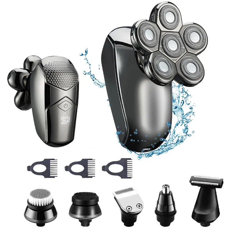 New full-body washing electric shaver Multi-functional home shaver six-blade bald hair