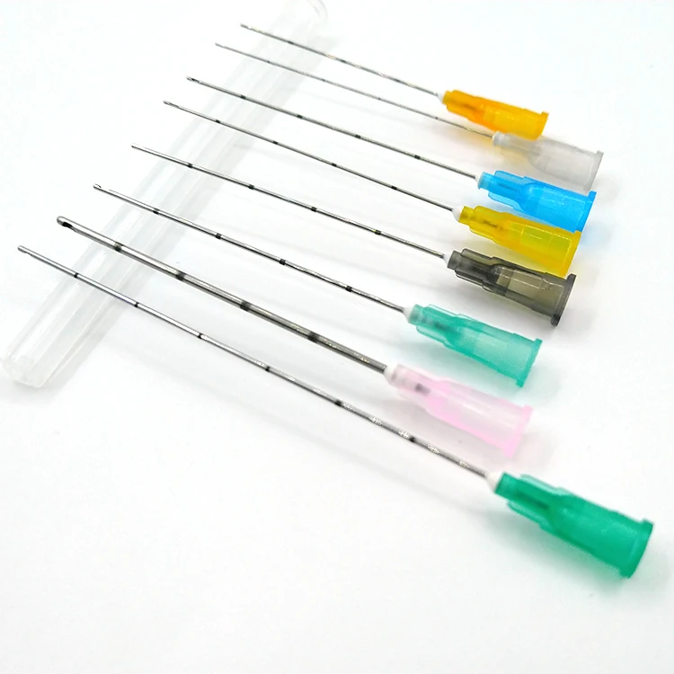 Disposable 25G 23G 22G dermal filler needle types of cannula
