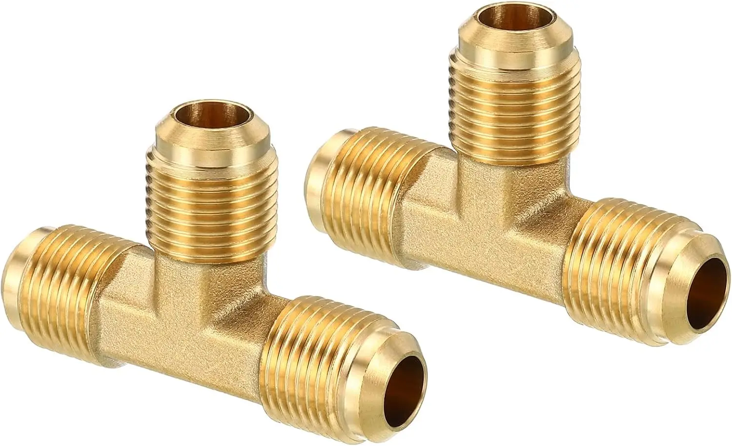 Factory Supplied High Precision CNC brass joint adapter Brass Male Flare Tee Water Copper Tube Connector Fitting NPT BSP Forging
