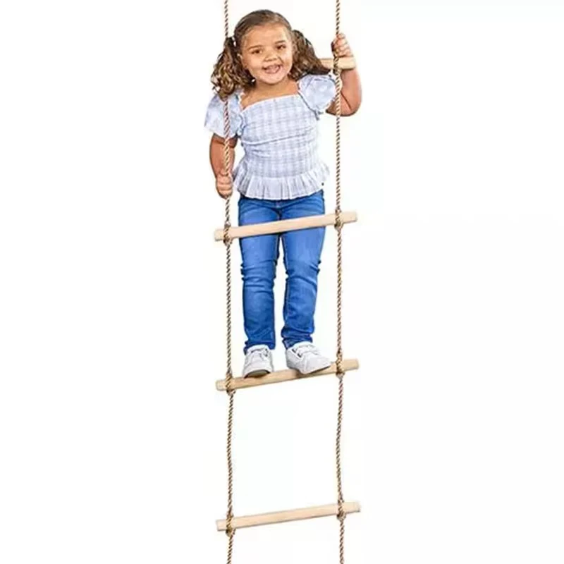 Playground Accessories Single Children Climbing Rope Ladder with Wood Steps Kids Rope Climbing Ladder