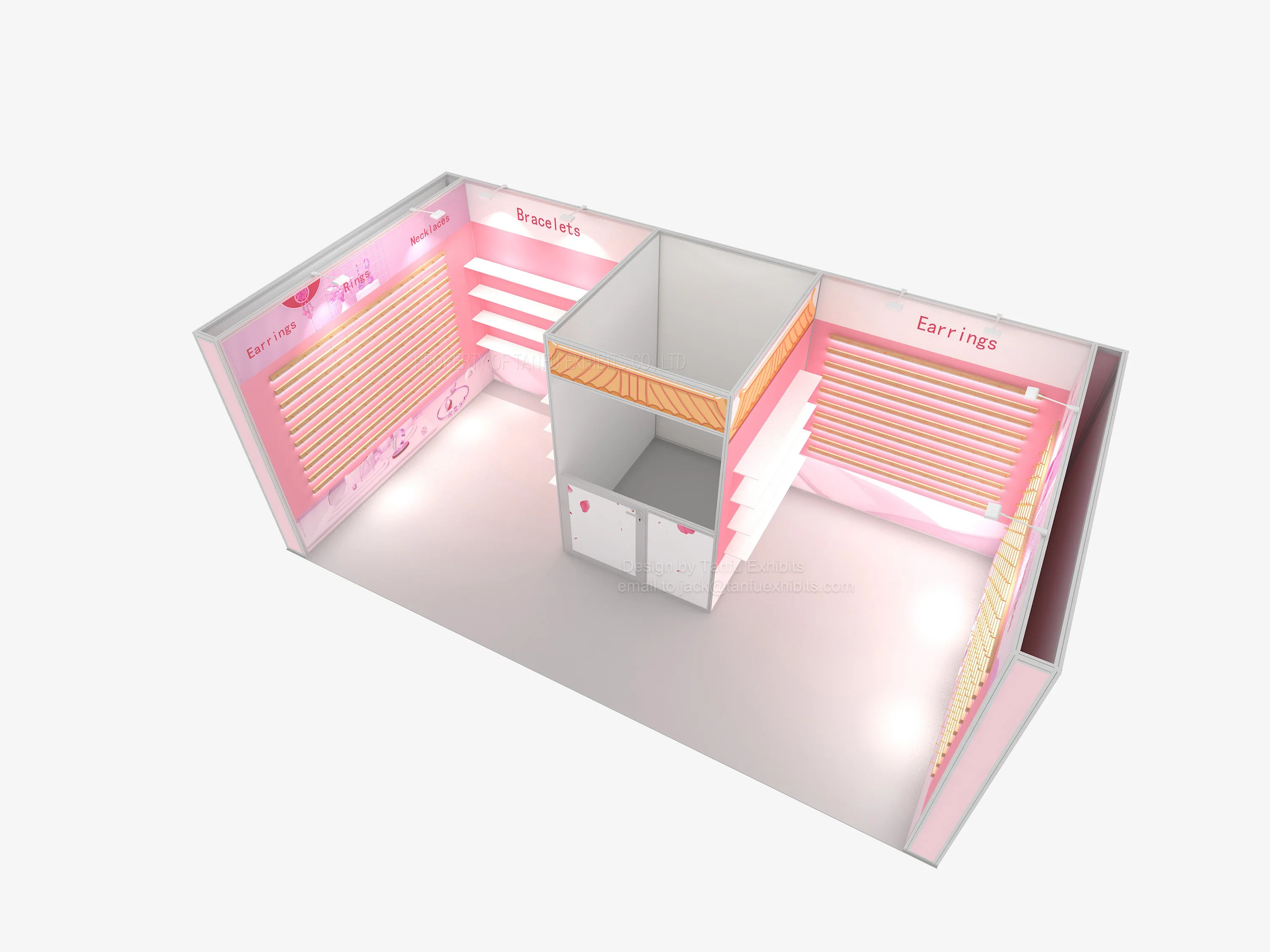 Hot Sale Easy Installation Exhibition Jewelry Booth Trade Show Display Equipment