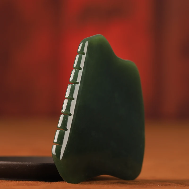 Натуральная бижутерия против старения, темно-зеленая яшма гуаша нефритовый нефрит, массажер гуаша, камень для доски