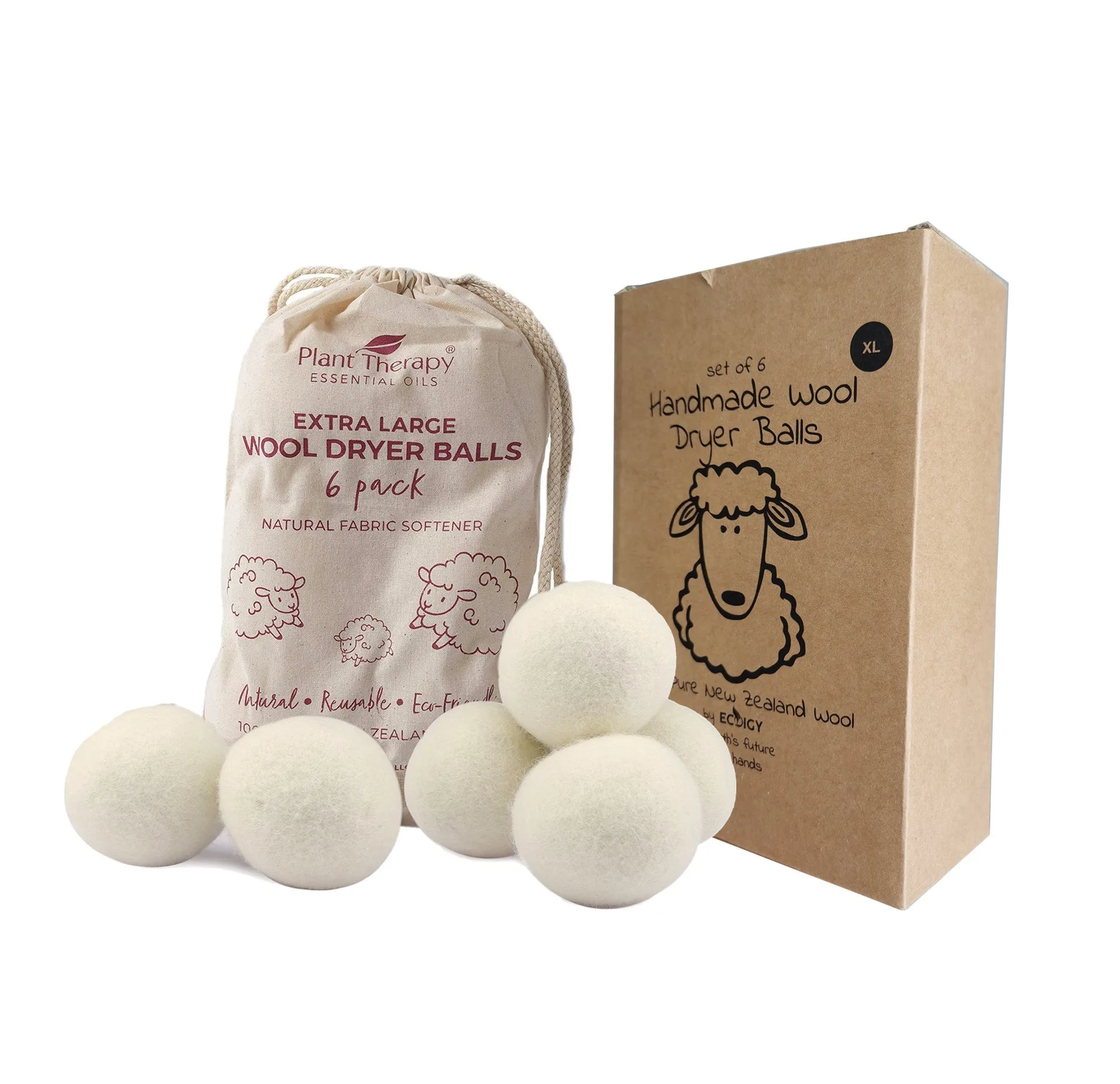Reusable Natural Fabric Softener New Zealand Wool Dryer Balls Organic for Laundry Dryer Sheets Alternative Speed Up Dry Time