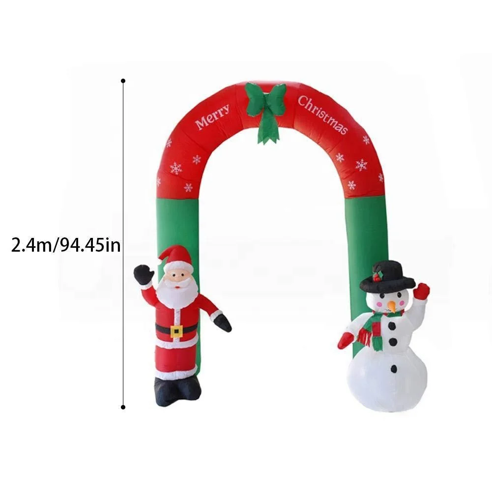 Hot sale Christmas decoration supplies Santa Claus inflatable door outdoor for yard party decoration