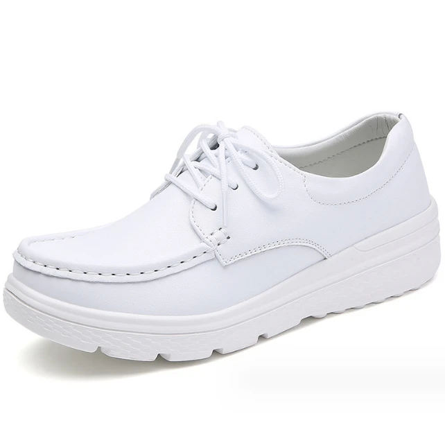 UP-1623J Women Soft Thick Sole Office Shoes Comfortable Nursing White Shoes for Ladies