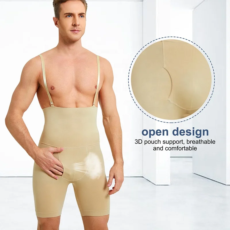 Mens Compression Boxers Shapewear Shorts High Waist Slimming Underwear Body Shaper Seamless Boxer Brief