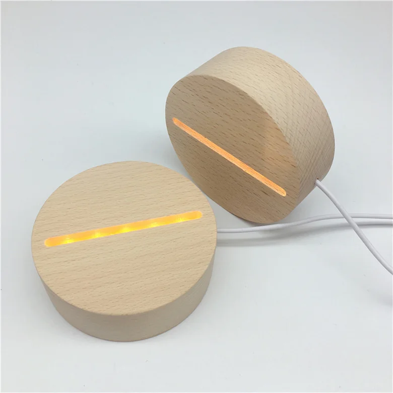Австралия Лидер продаж USB LED 7 видов цветов деревянный смолы основание светильника Творческий 3D