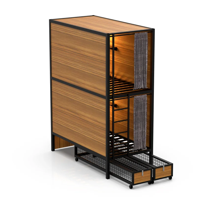 Lodge hotel bunk bed sleeping box pods bedroom furniture sets capsule bunk bed for hotel and hostel