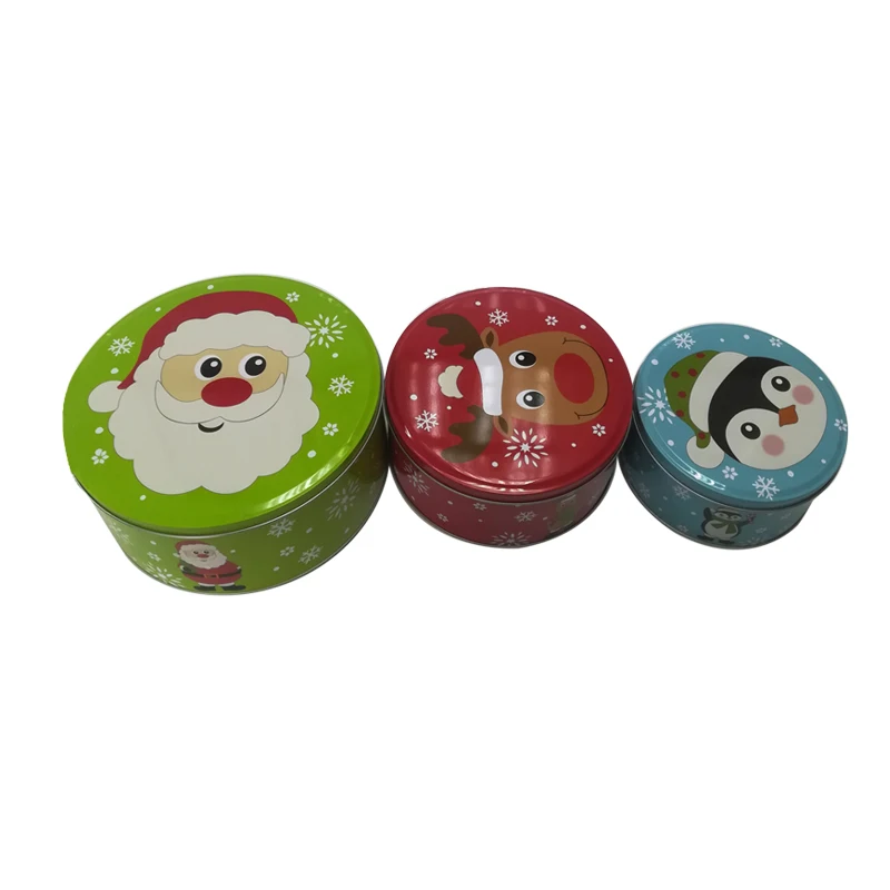 Christmas tin set raspberries strawberries tin with Santa Claus pattern a set of box