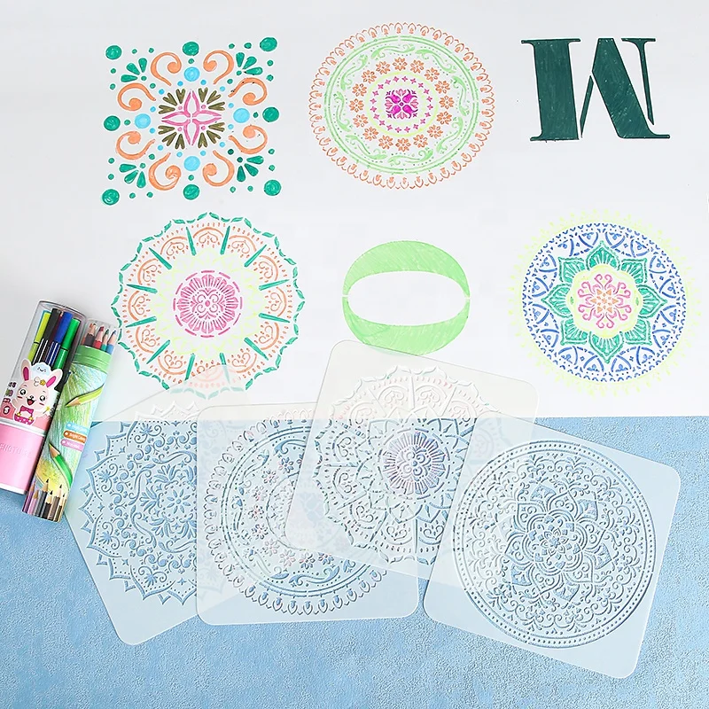 Custom Design Mandala Wall Art Stencils for Painting Exotic India Ethnic