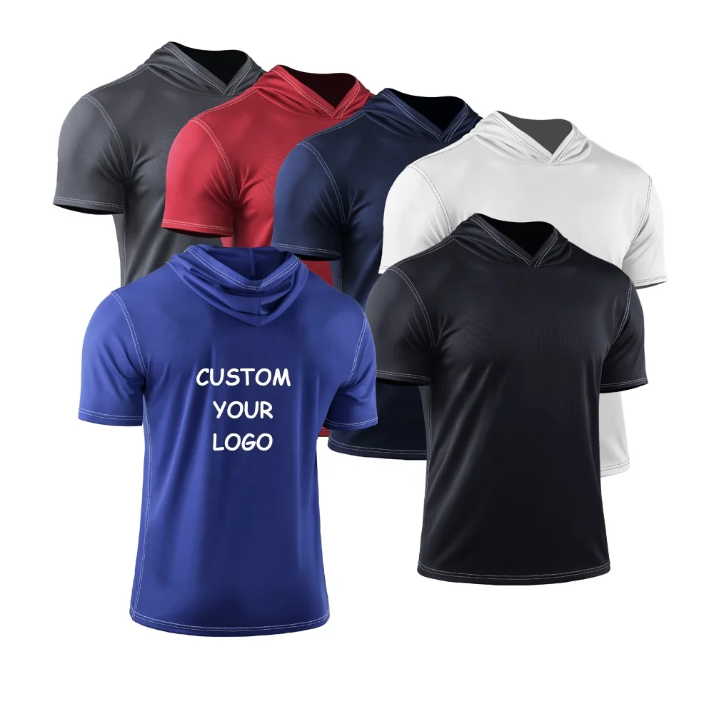 Gym Apparel Moisture Wicking Workout Polyester Dry Fit Mesh Short Sleeve Athletic Top Sport Plus Size T-shirt For Mens