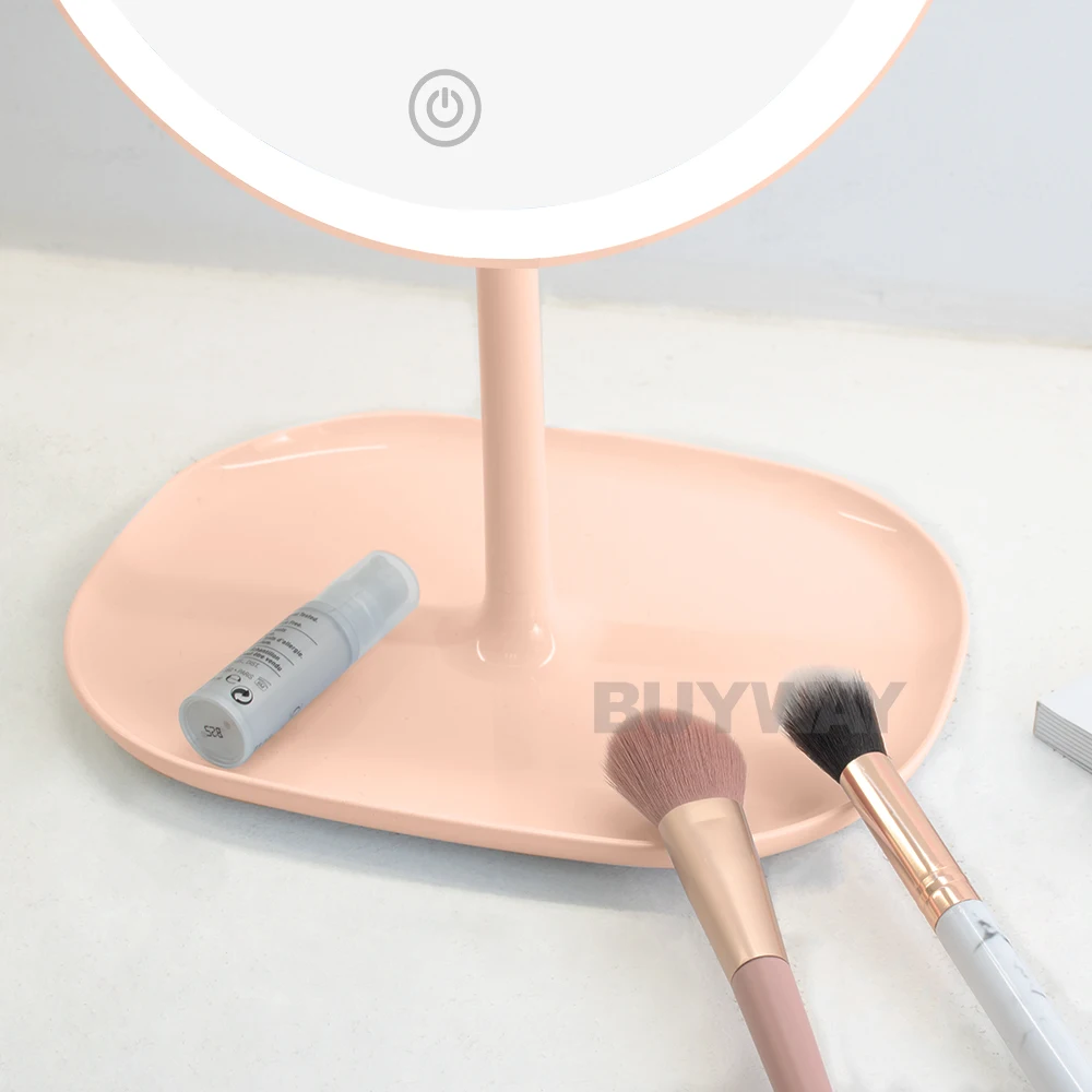 Wholesale Flexible Portable Cosmetic Tabletop Lighting 5x Magnifying Mirror Led Espejo De Bolsillo Makeup Mirror With Led Lights