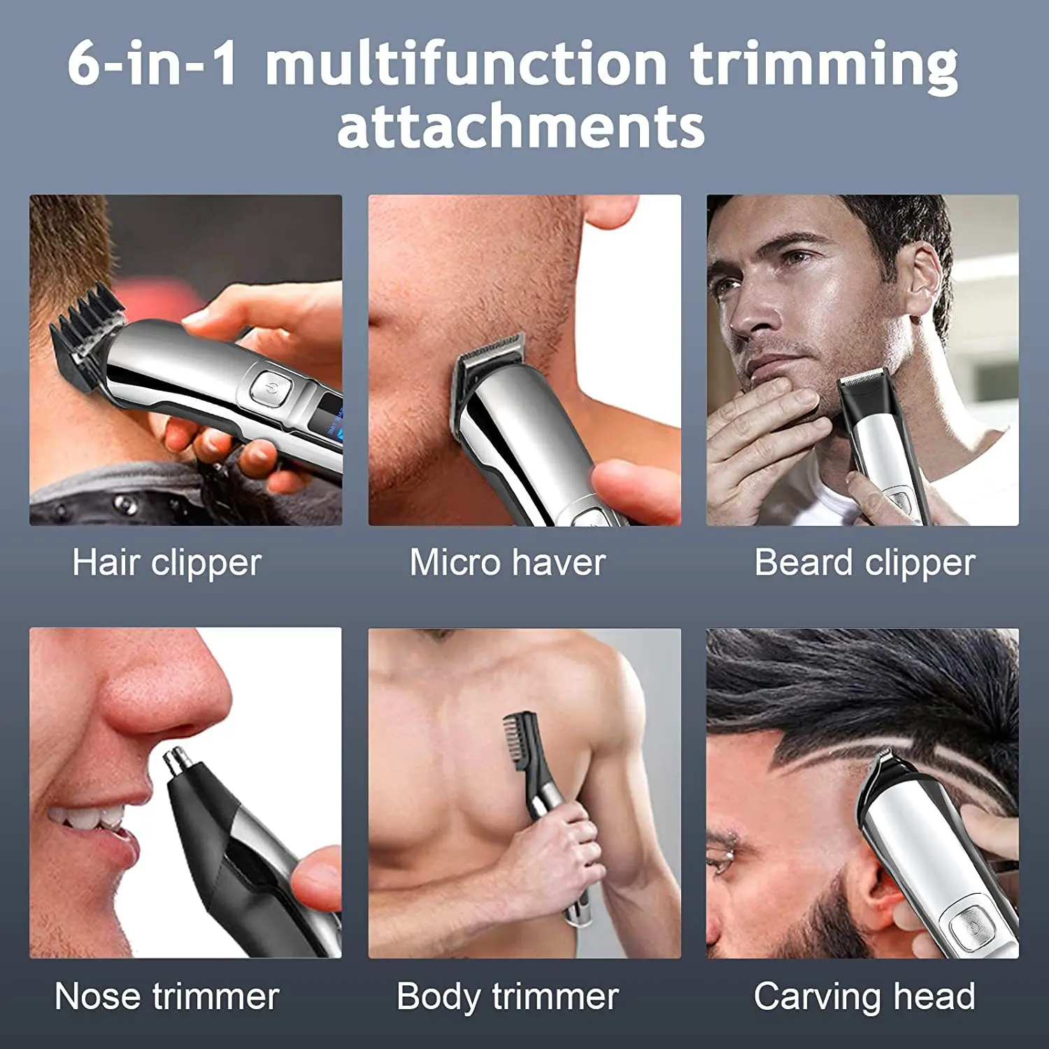 Professional Hair Clippers Nose Hair Trimmer Rechargeable Clippers Waterproof Haircut Nose Hair Trimmer Tool