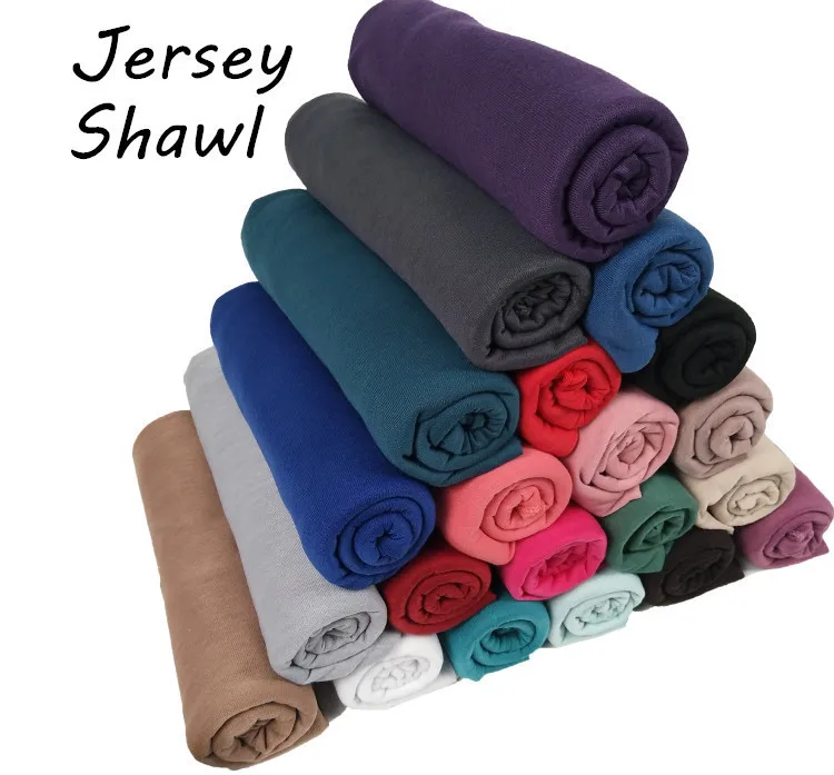 Wholesale fashion dubai cotton jersey hijab easy to wear muslim fashionable solid color scarf women hijab instant shawls