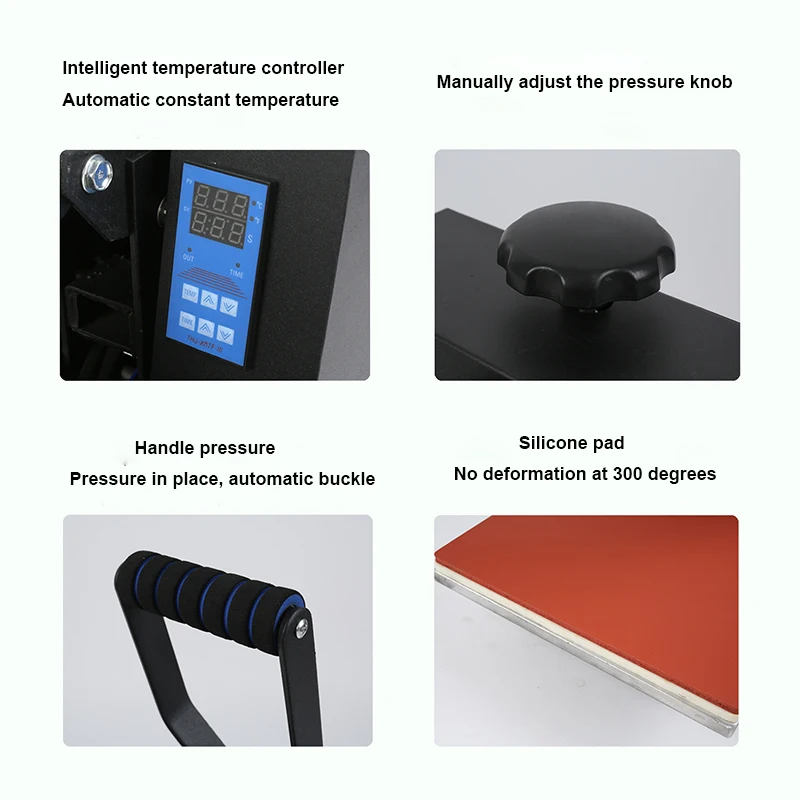 Mini 38*38 Transfer Printing Easy to Operate Temperature Adjustable Flatbed Heat Press Machine for Custom T shirt Bags Logo