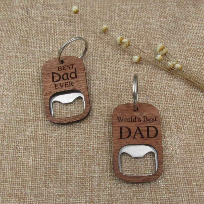 Factory Custom Wood Beer Bottle Opener For Wedding Bar Corkscrew Party Gift Promotion Advertise Wooden Handle Opener Keychain