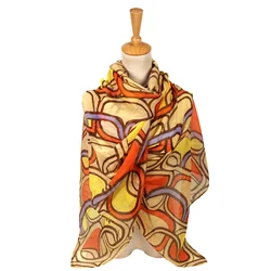 Luxury Chiffon Viscose Femme Printed Chain Silk Bufanda Foulard Echarpes Jersey Hijab Scarf For Women