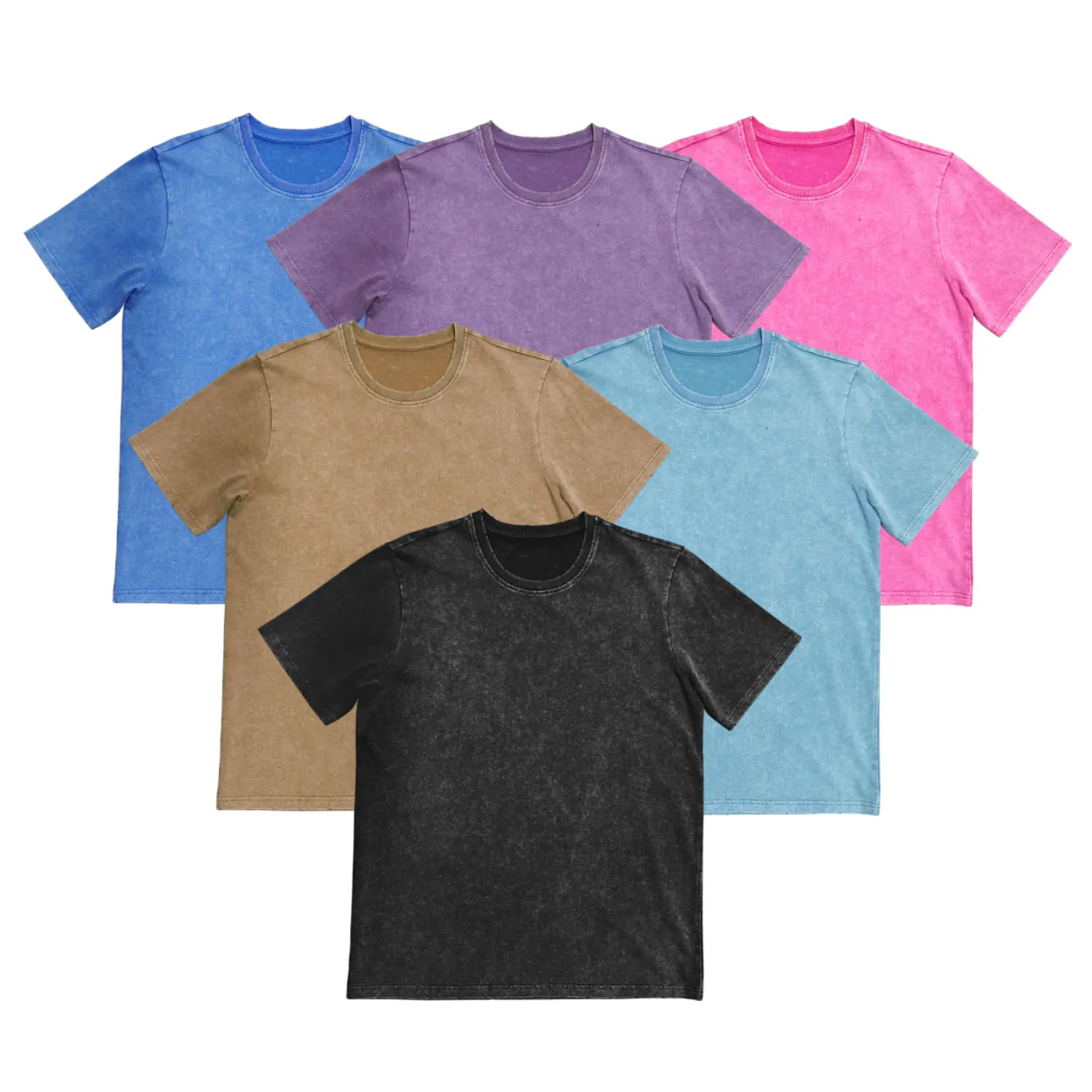 Manufacturers Custom Mens 100% Cotton Black Acid Mineral Washed Tshirt Heavy Weight 250Gsm Washed t Shirt For Men
