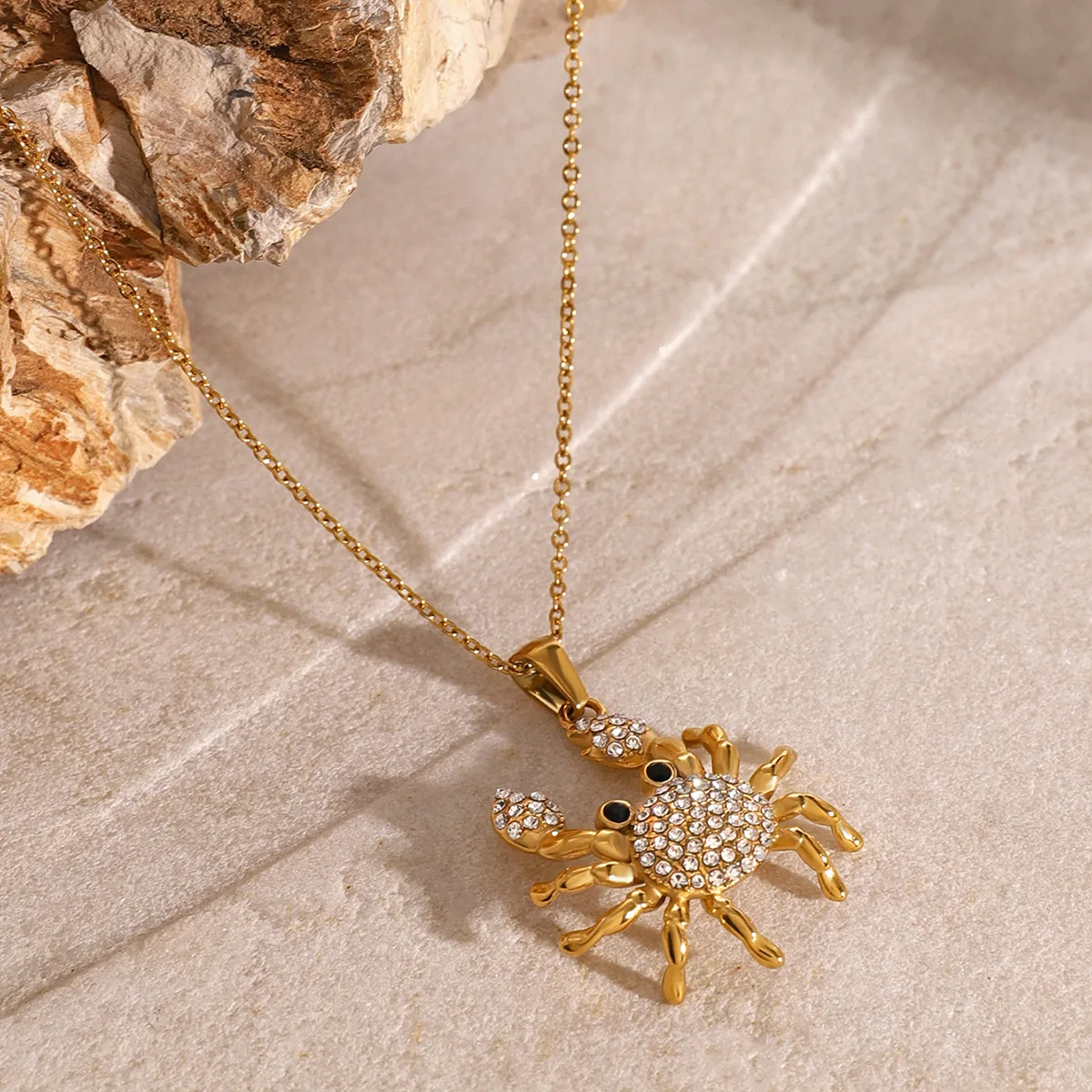 New 18K Gold Plated Stainless Steel Necklace Starfish Seahorse Ocean Charm Necklaces