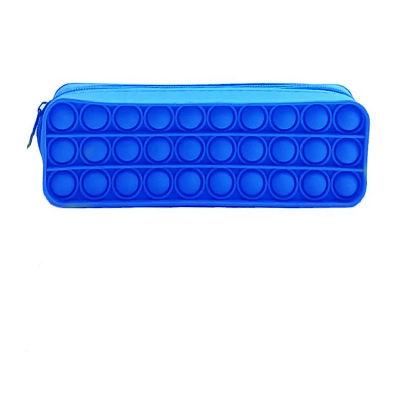 Kids Pencil Holder Simple Sensory Silicone Bubble Toy Bubble Stationery Storage Bag,  Decompression silicone pouch for kids