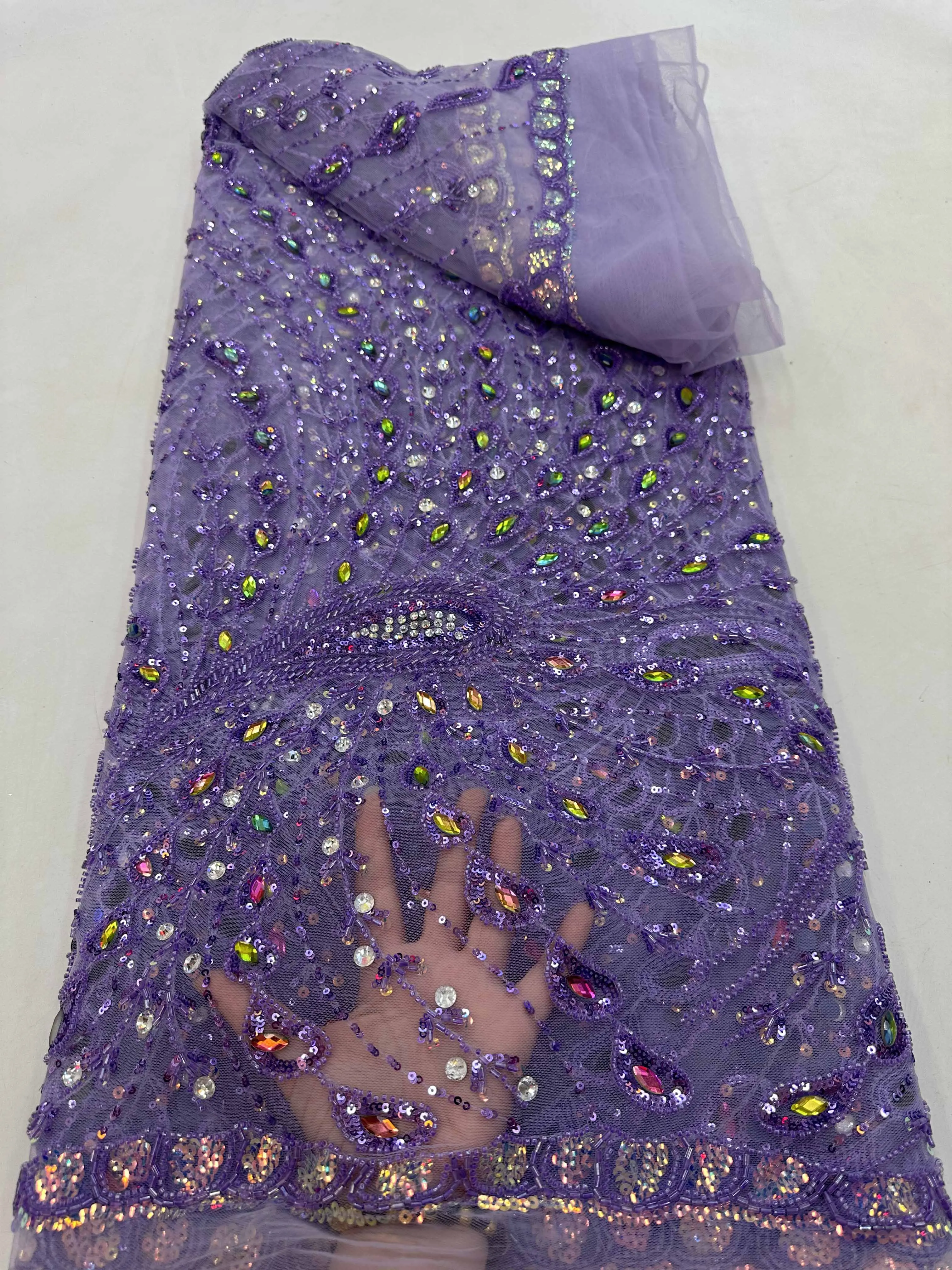 Black and gold african bridal lace fabric