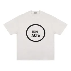 Wholesale bulk logo letters print factory stock white crewneck t shirt for men