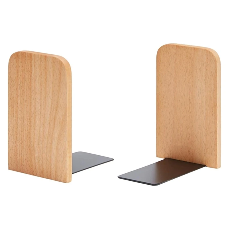 High Quality Material Books CDs Stand Nature Coating Book Stand Simple Design Heavy Duty Non-Skid Bookend for Shelves