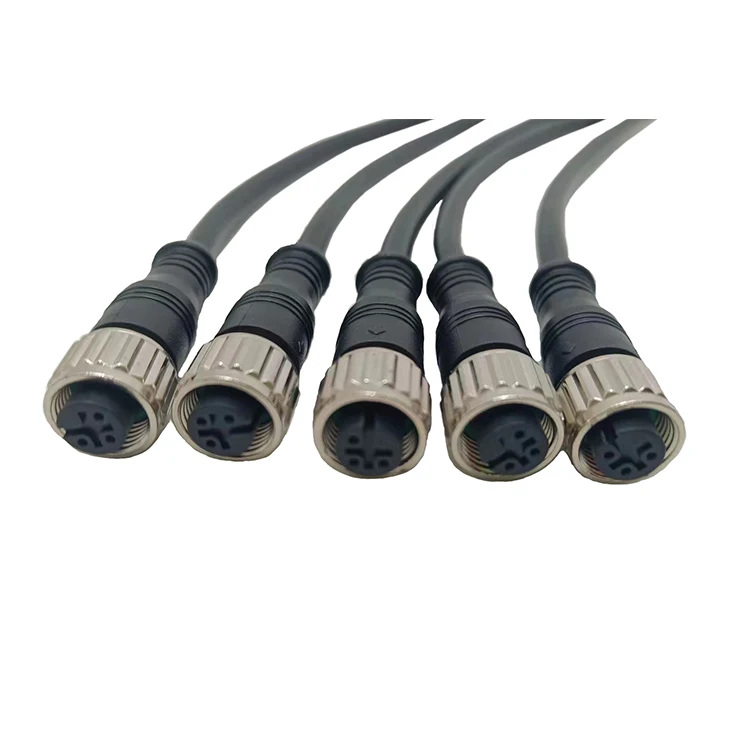 Customized LED  light 4 5 pin aviation plug socket connectors 3pin cable wire circular waterproof m12 connector