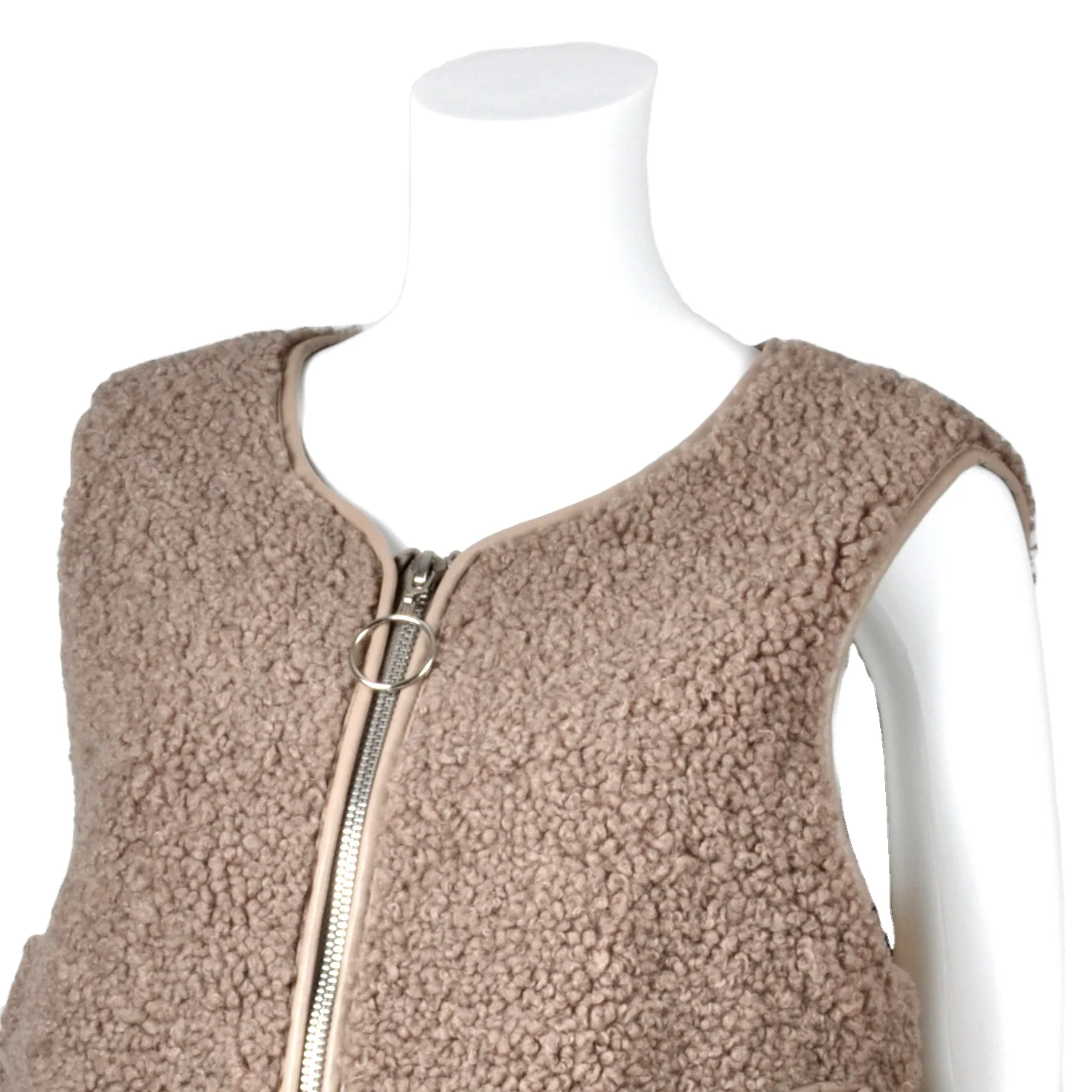 
2020 Winter Ladies faux Fur Vest Women Fur Gilet Customize Logo Woolen Warm Coat 