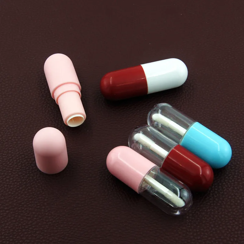 3ml 4ml lip gloss packaging plastic frosted  pill shape gloss capsule empty pill capsules lipgloss tube for lip gloss tubes