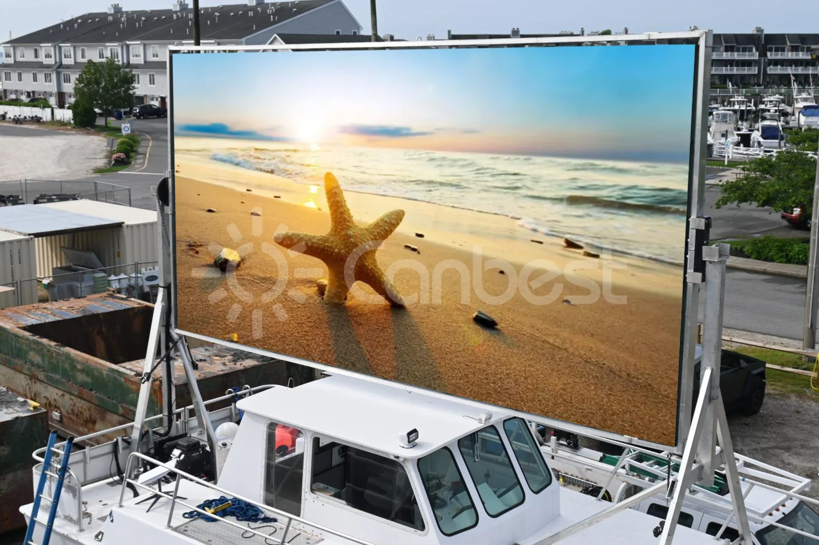 Full Color Billboard Screen 4x3 Large Pole Saudi Arabia 4x3m Curved 960x960 P10 In Nigeria Banners Led Display Cabinet Outdoor