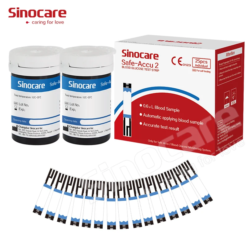 Sinocare Wholesale Diabetic Test Strips Suppliers Glucometer Test Strip 50 Pcs Diabetic Test Strips For Safe Accu 2