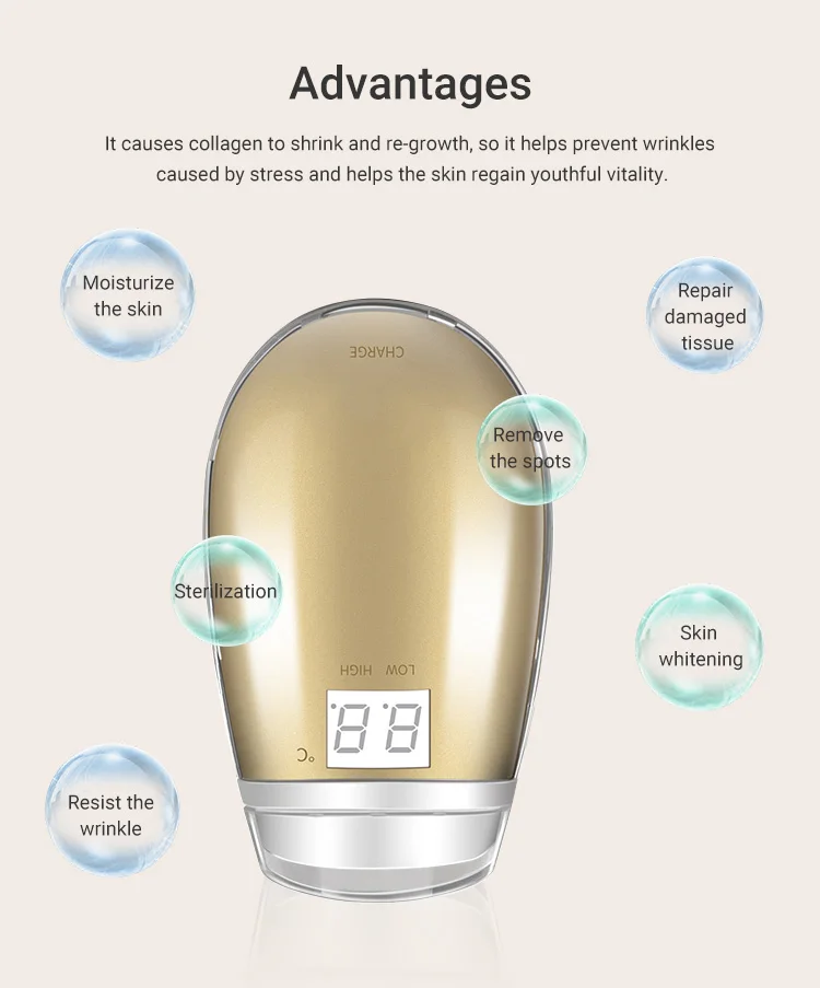 Home Handheld Face Lattice Radio Frequency RF Skin Tightening Machine Handheld Temperature Control Rf Device