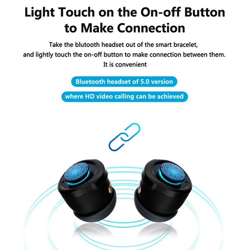 2 In 1 Gps Sleep Blood Pressure Heart Rate Monitor Smart Watch With Earphone Earbuds Included