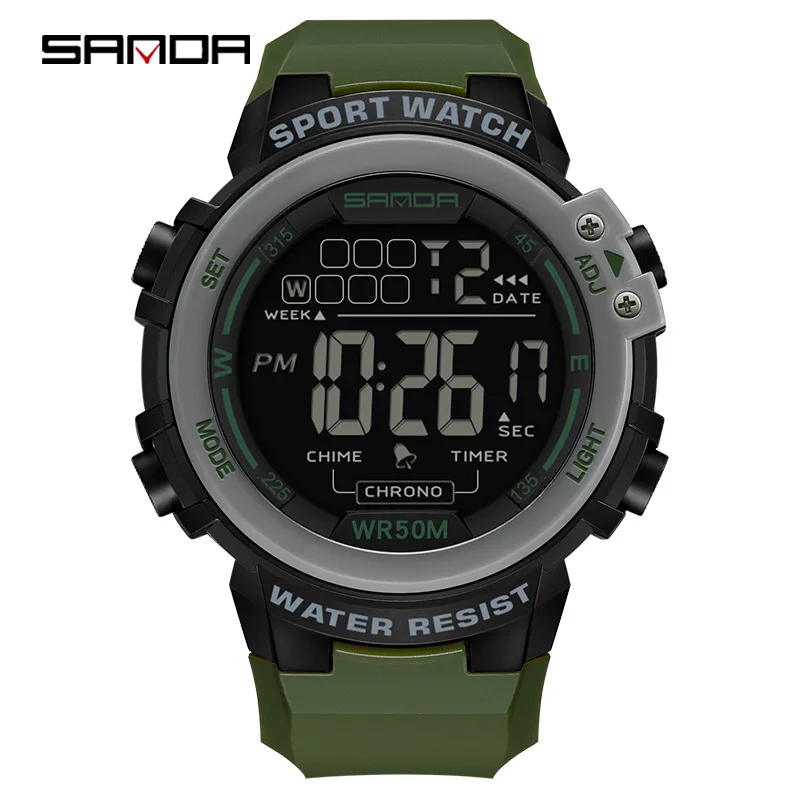SANDA 2140 New Model Price Factory Wholesale Famous Brand Three Hands Electronic Movement Sports Men Chronograph Watch