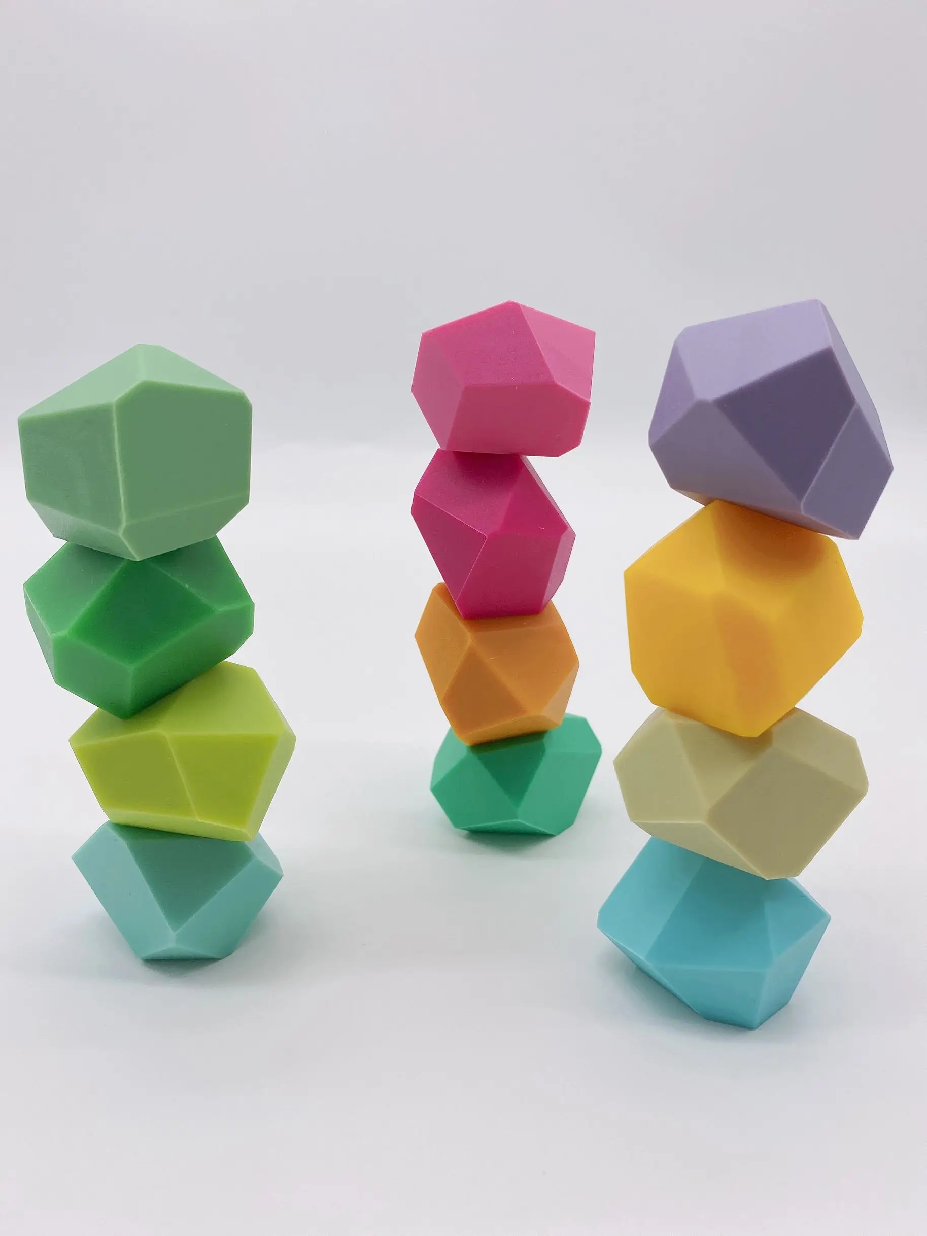 Силиконовые штабелируемые камни строительные блоки игрушки Монтессори красочная силиконовая галька набор для штабелирования