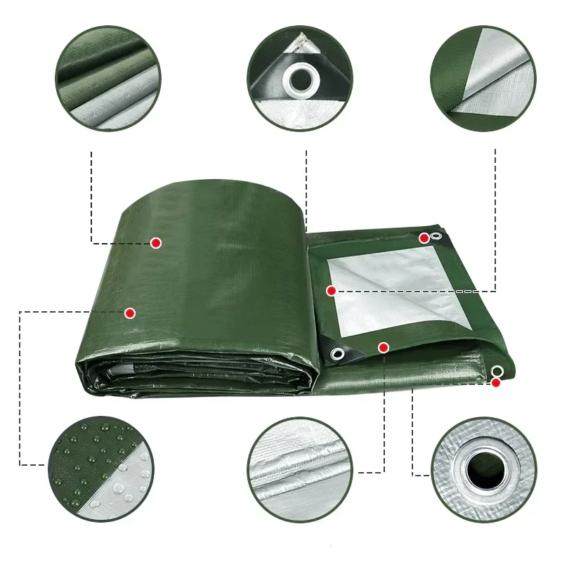 180GSM Waterproof Sunblock Shade Cloth, Heat Insulation Rainproof Tarpaulin, Outdoor Camping Moisture-Proof Mat
